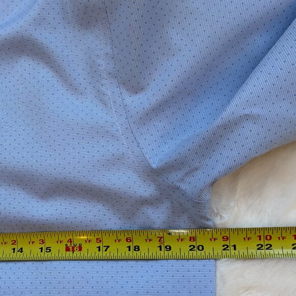 Kenneth Cole Awearness Blue Non-Iron Slim Fit Long Sleeve Button-Up Dress Shirt - Picture 14 of 15